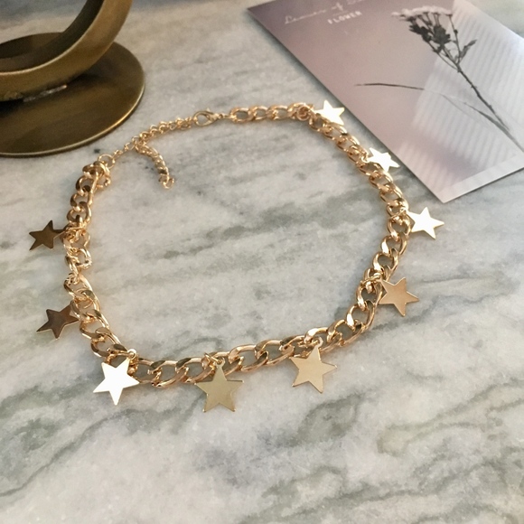 'Star Alert' Dazzling Charm Gold Chain Necklace - Picture 8 of 8